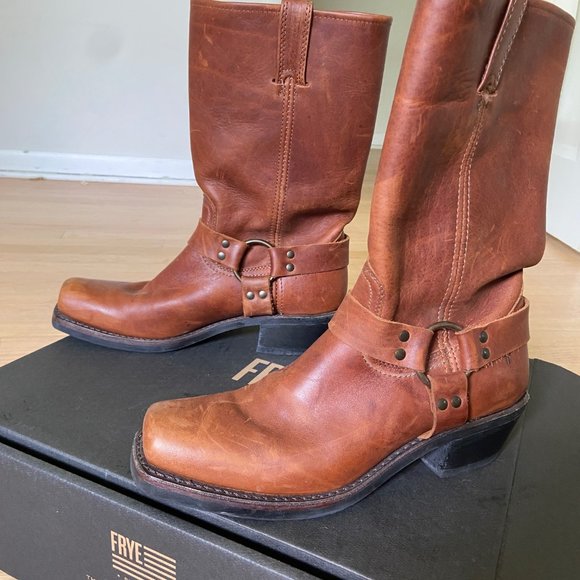 Frye Womens Harness 12R Boots Size 11 Cognac - Picture 1 of 4